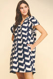 PINCH Helena Geometric Print Tunic Mini Dress