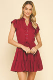 Reini Button Down Tiered Mini PINCH Dress