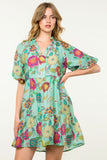 Lyona Puff Sleeve Flora THML Dress