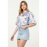 Mia Puff Sleeve Floral THML Top