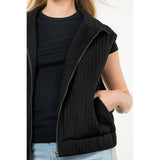 Moira Striped Texture Zip Up THML Vest