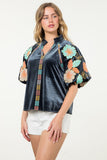 Amelia Embroidered Puff Sleeve THML Top