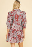 PINCH Lorie Print Tiered Mini Dress