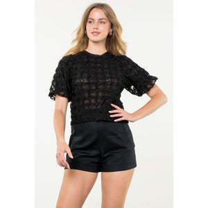 Kara Black Textured THML Top SALE