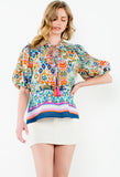 Ginny Puff Sleeve Floral THML Top