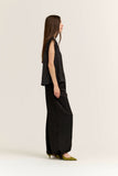 Gabriela Grade and Gather Polka Dot Ruffle Satin Sleeveless Blouse