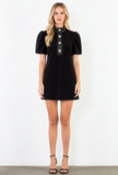 THML Lena Suede Dress With Gold Buttons