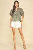 PINCH Jaylan Paisley Print V Neck Blouse