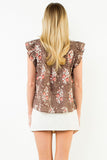 THML Monica Flutter Sleeve Floral Smocking Top