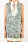 THML Rosana Sleeveless Split Neck Pattern Trim Dress