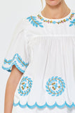 Carolyn Embroidered Scalloped Hem Current Air Blouse