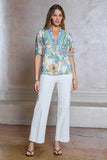 Wynn Puff Sleeve Floral Print Current Air Blouse