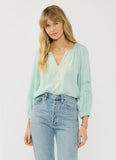 Lovestitch Harper Embroidered and Lace Trim Top