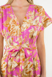 THML Rosie Short Sleeve Flower Print Dress