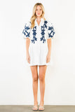 THML Valerie Embroidered Puff Sleeve Short Dress