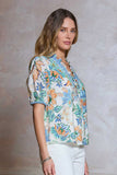 Wynn Puff Sleeve Floral Print Current Air Blouse