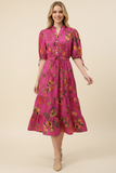 PINCH Kathryn Tropical Fruit Print Midi Dress