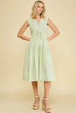 PINCH Carissa Striped Tiered Midi Dress with Tie Details