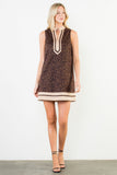 Edith Sleeveless Leopard Suede THML Dress
