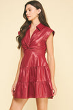 Salma Faux Leather Twist Mini PINCH Dress