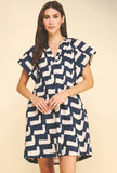 PINCH Helena Geometric Print Tunic Mini Dress