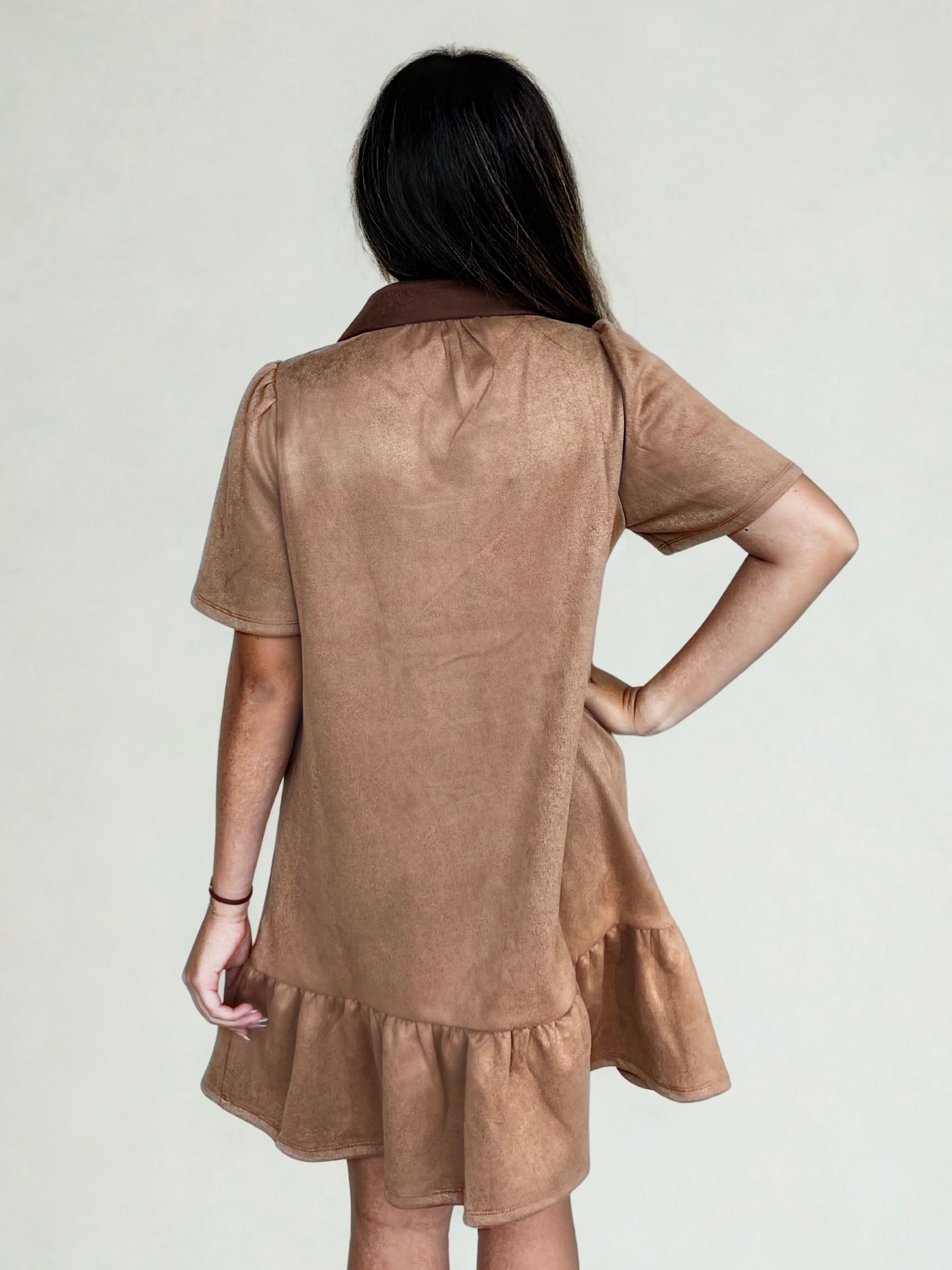 white christmas dresses Women Laila Green Suede Boat Neck Backless Midi Dress main image 1