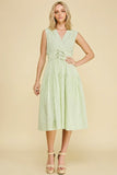 PINCH Carissa Striped Tiered Midi Dress with Tie Details