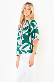 THML Coryelle Puff Sleeve Geometric Print Top