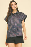 PINCH Martha Geometric Diamond Print Shirt Blouse