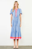 THMLClarissa Short Sleeve Striped Textured Maxi Dress