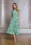 Jodie Shirt Collar Cap Sleeve Button Down Midi Current Air Dress