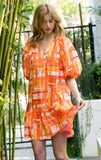 Karla Orange Print Abstract THML Dress