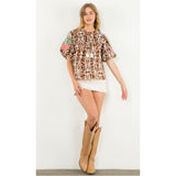 Evie Embroidered Puff Sleeve THML Top