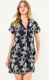 Cleo Navy Embroidered THML Dress