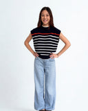 Daphine Sleeveless Striped Knit THML Top
