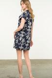 Cleo Navy Embroidered THML Dress