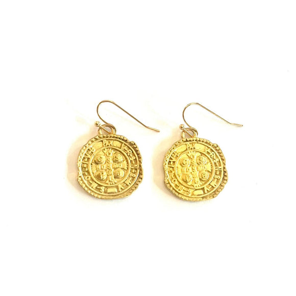 Aria Gold Coin Dangle Earrings