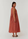 Hayden Relaxed Fit Pleated V Neck Maxi Lovestitch Dress