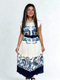 Estela Navy Button Down Midi Current Air Dress