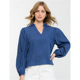 Bianca Long Sleeve Collared THML Top