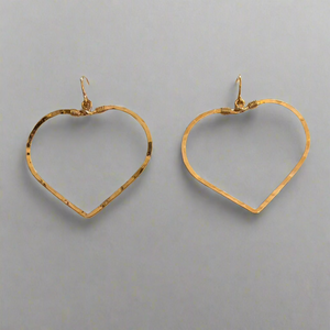 Bella Hammered Gold Heart Earrings