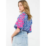 Laura Embroidered Puff Sleeve THML Top