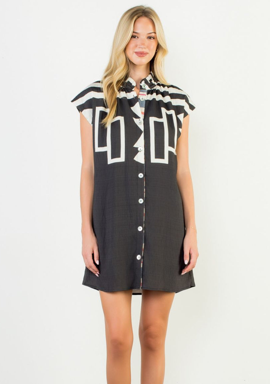 thml dress THML Parker Short Sleeve Print Dress XS