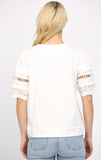 Carol White Puff Sleeve Lace Detailed FATE Top