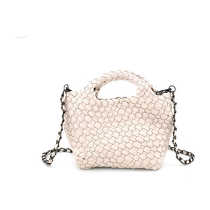 Emaline White Mini Tote BC Bag with Braided Strap