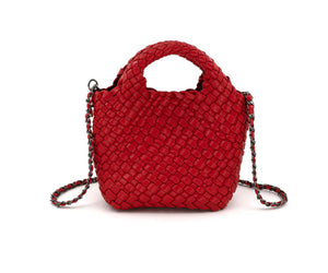 Emaline Red Mini Tote BC Bag with Braided Strap