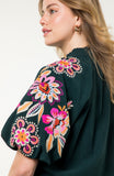 Tessa Embroidered Puff Sleeve THML Top