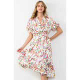 Lana Floral Paisley Print Midi THML Dress