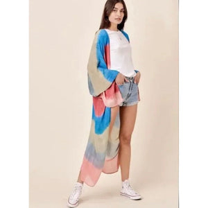 Alita Beach Rainbow Tie Dye Kimono-SALE