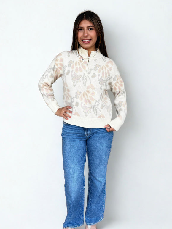 Michelle Pattern Jacquard Current Air Sweater